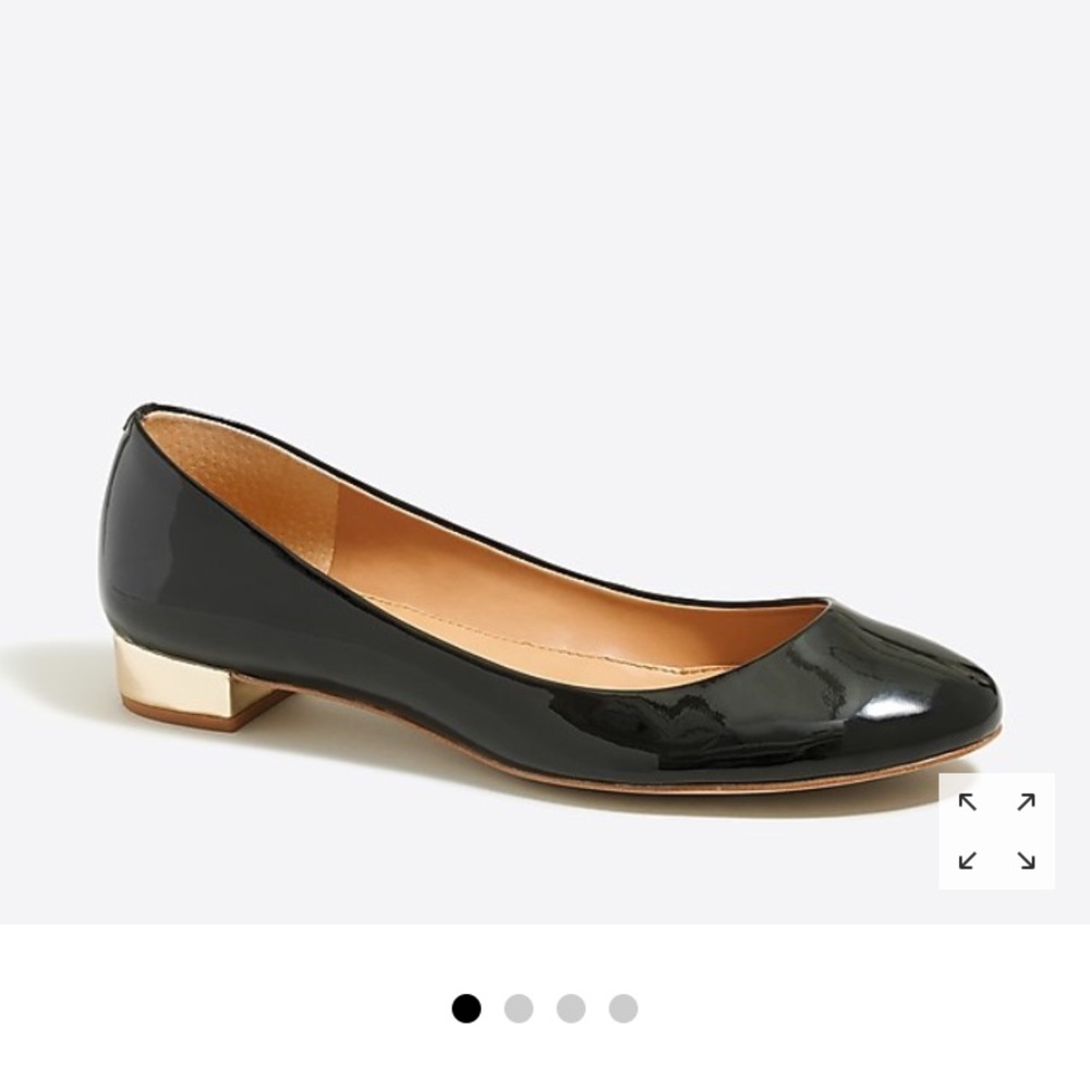 Lily metallic-heel patent ballet flats